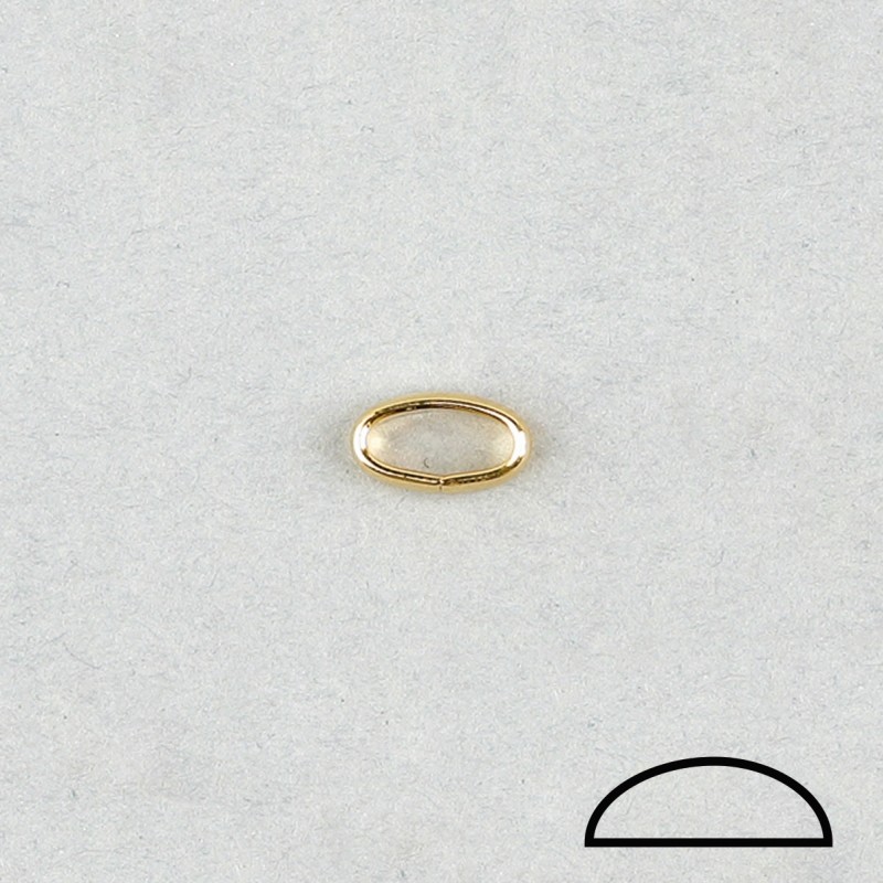 Jumpring oval open 9x5xØ 2,3mm. Half round wire.