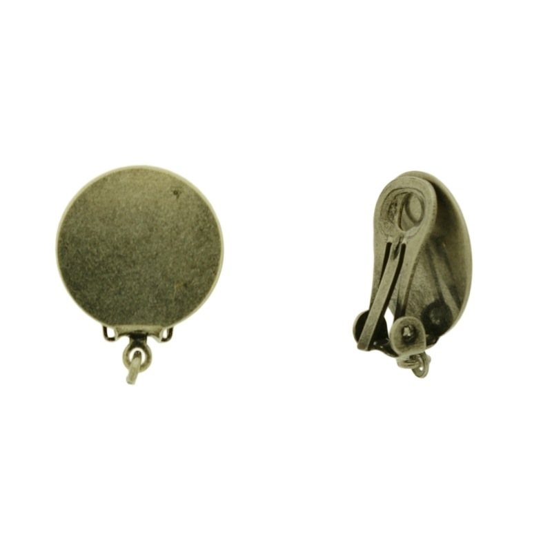 [631201400] Boucle d'oreille clip plateau Ø 14mm avec anneau