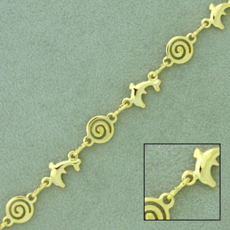 [929640000] Chaîne en laiton poisson et spirale largeur 7mm