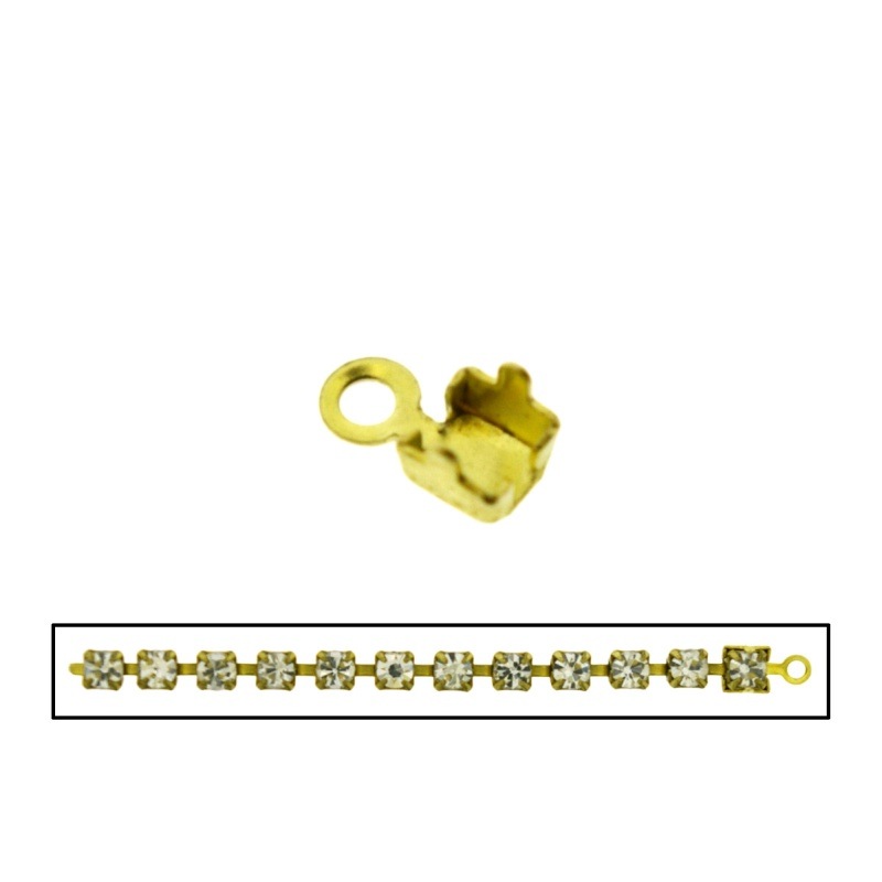 [119122400] Brass end 8x4,5mm to strass PP24 chain