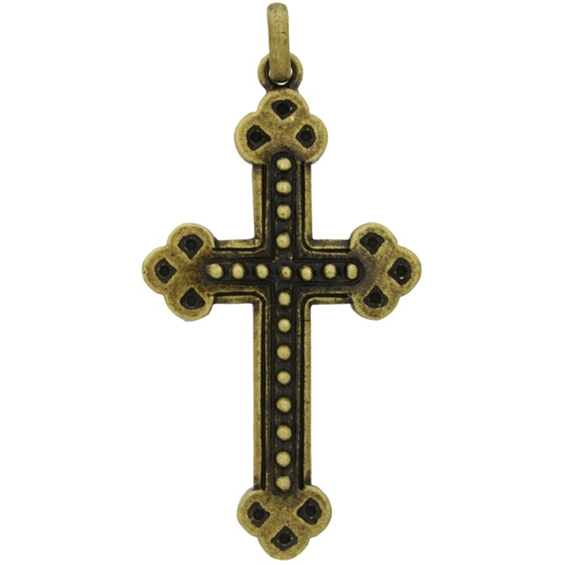 Cross pendant 77x38mm with bail