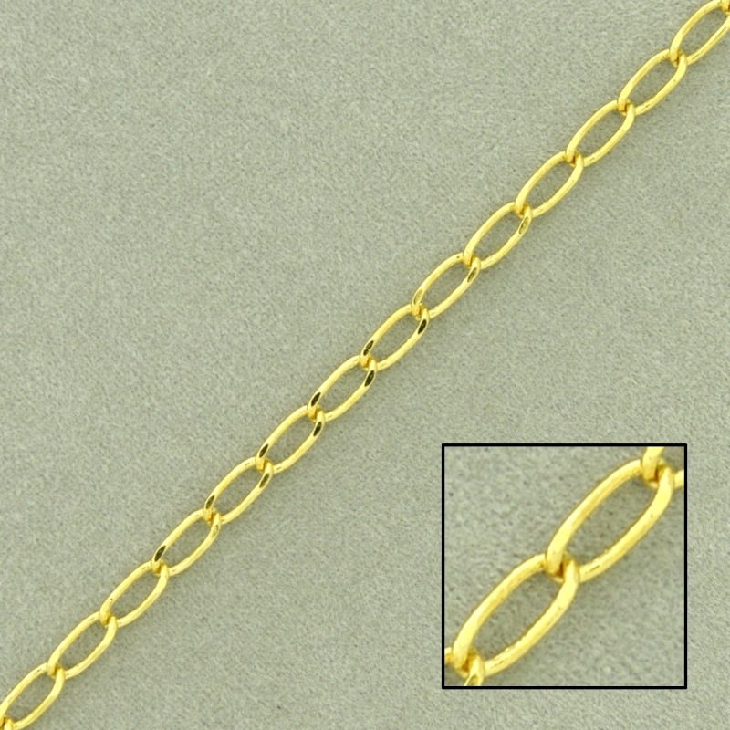 Curb brass chain 2 faces filed width 3mm