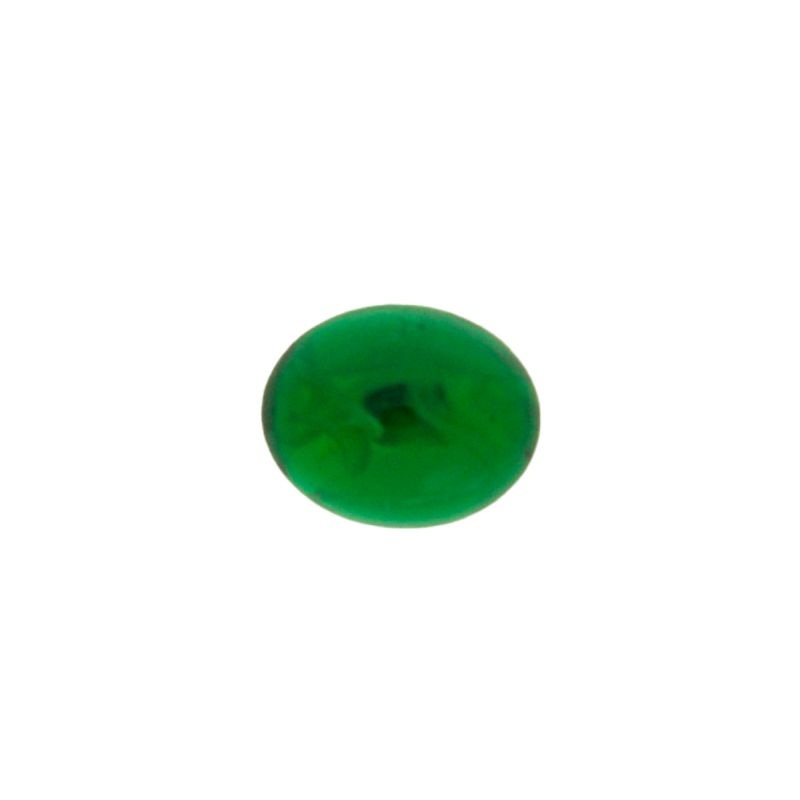 [750500900] Stone oval cabochon 8x10mm flat base emerald colour