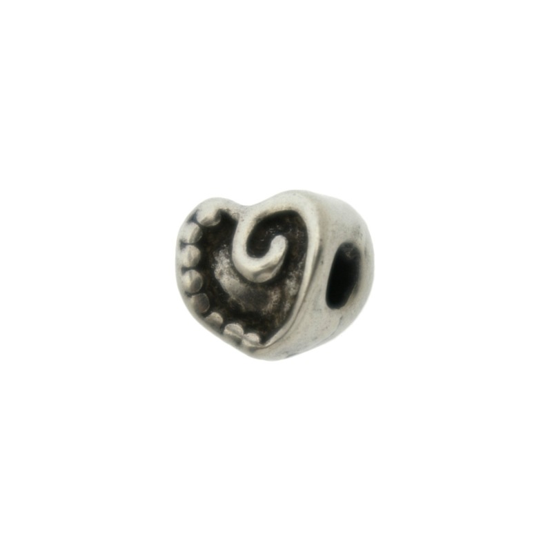 Intercalaire coeur 11x11mm. Trou Ø 4mm.