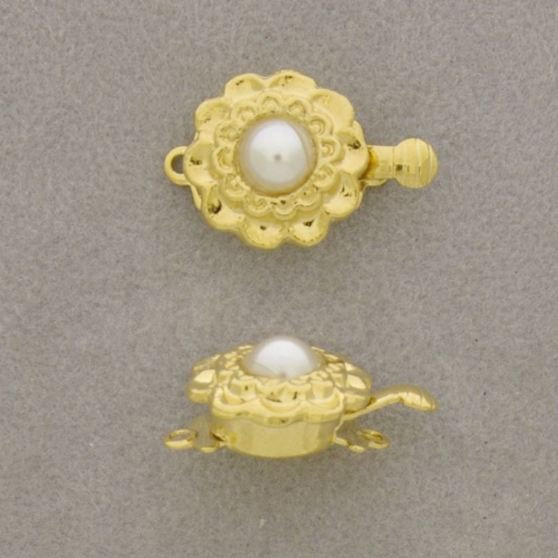 Fermoir de collier 14x22mm pour demi perle ronde Ø 5mm