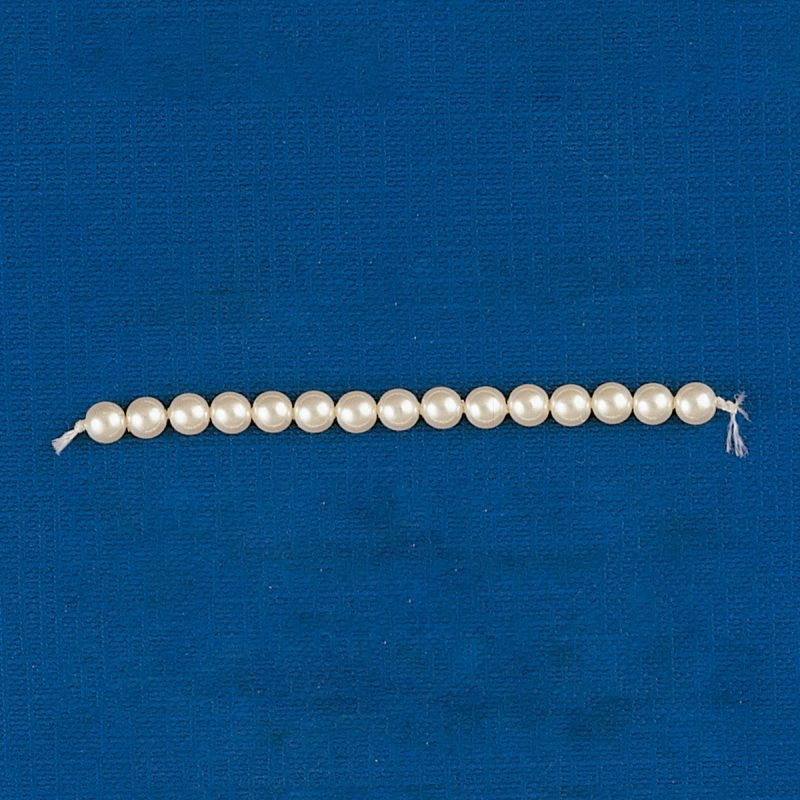 Perla cristal redonda Ø 2mm 2 agujeros. Color crema.