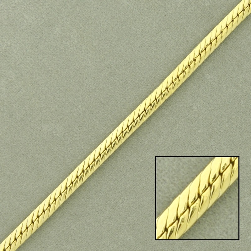 Flat curb brass chain width 3,1mm