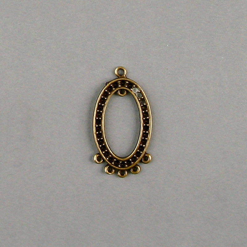 Filigree finding 39x20mm with 30 sockets to strass