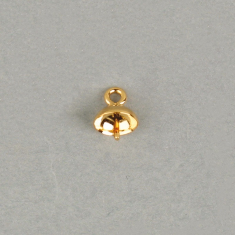 Campanillo con casquilla Ø6mm para perla redonda de 8 y 9mm