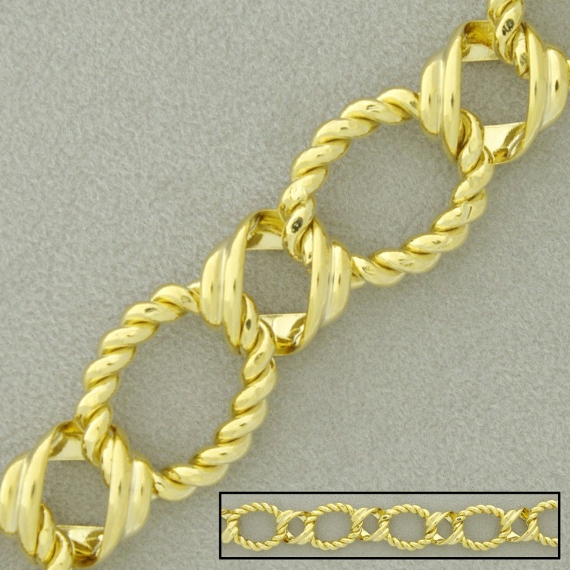 Cadena de latón eslabones grandes ancho 15,4mm