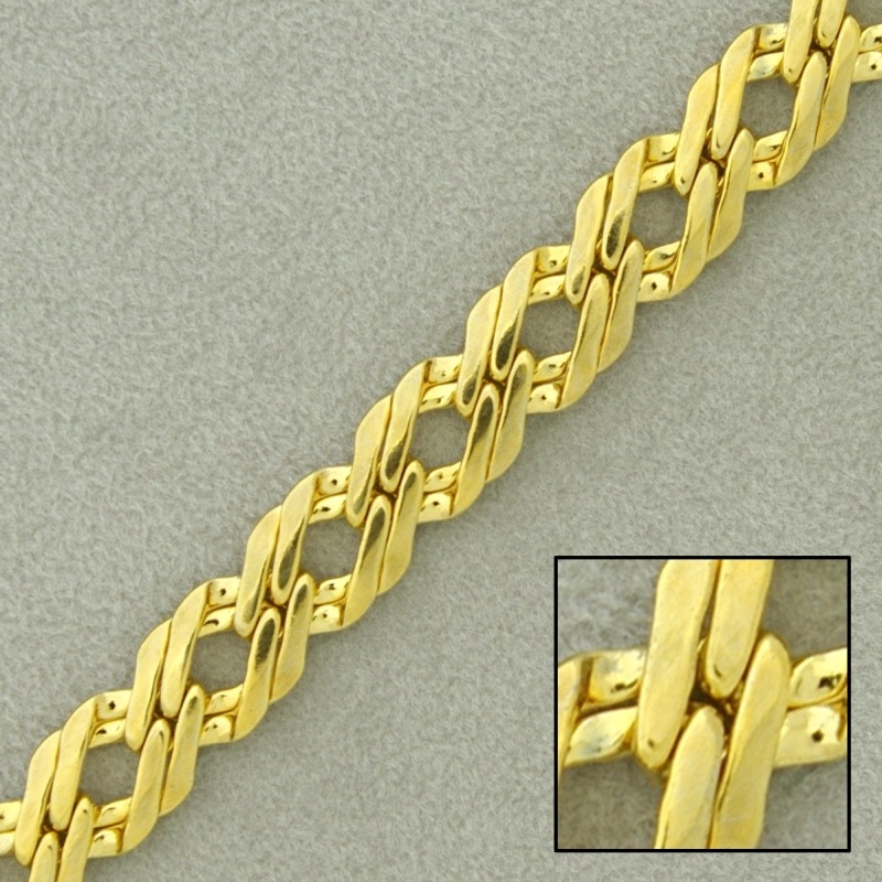 Flat brass chain width 9,3mm