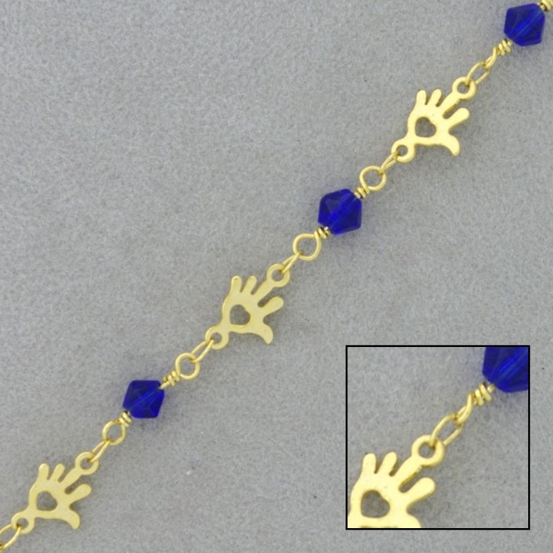 Bead brass chain width 8mm