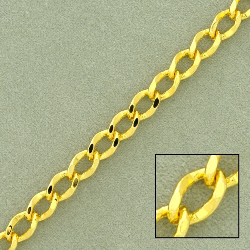 Cadena de latón barbada lapidada ancho 4,8mm