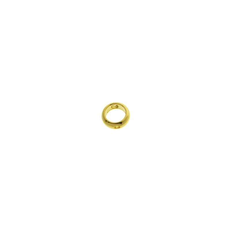 Brass ring 2 holes Ø6x2,3mm. Half round wire.