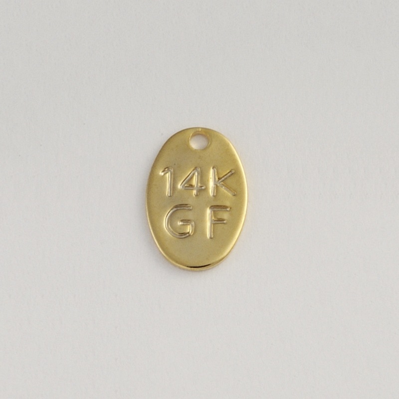 Placa con logo 14K GF" 10x7mm"