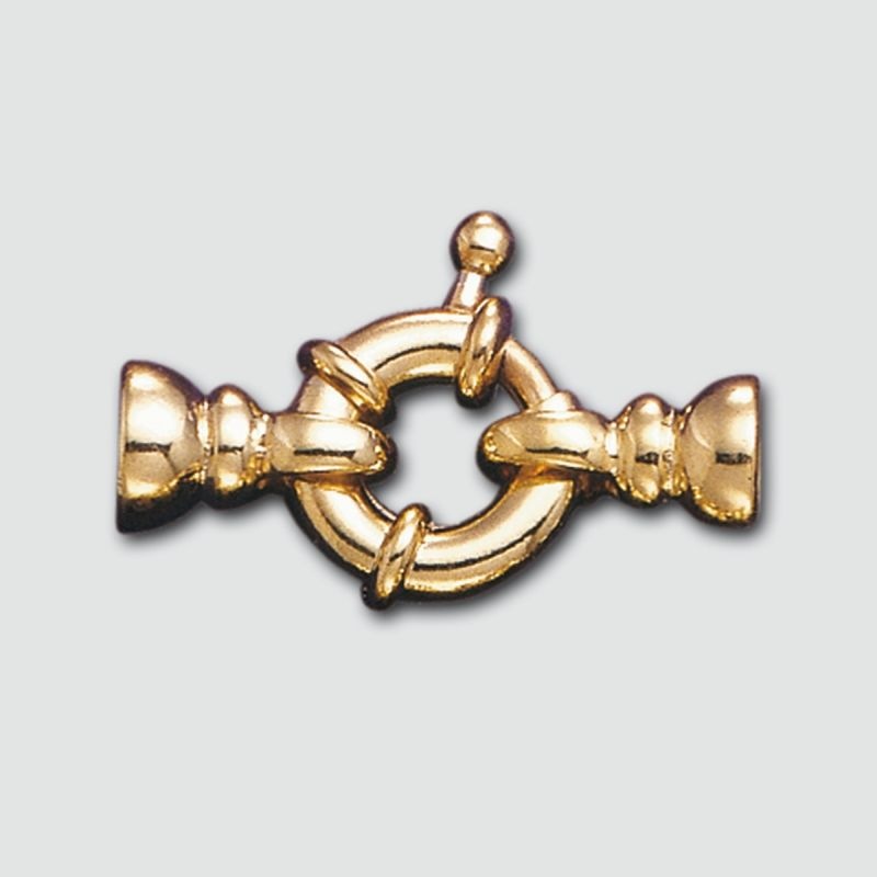 Spring ring clasp Ø 12mm + 2 ends to Ø 6mm balls