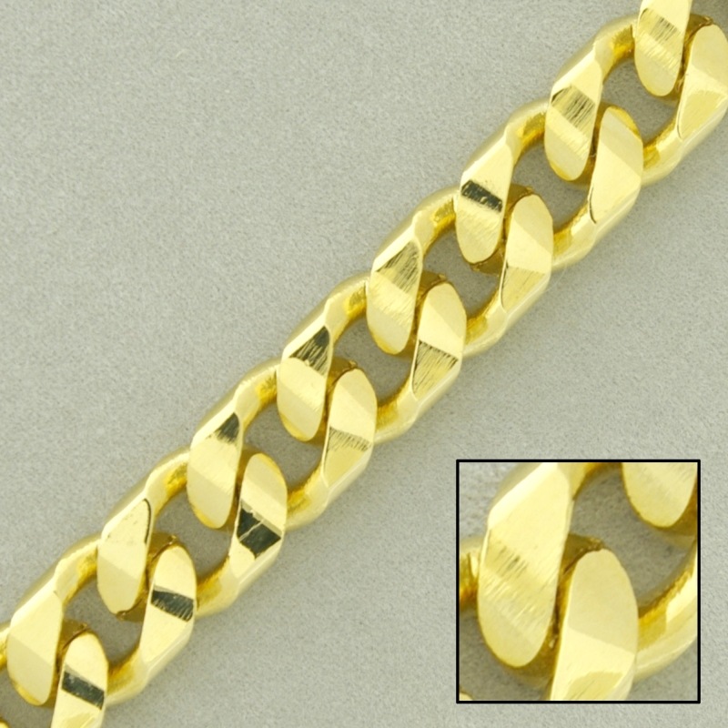 Chaîne en laiton gourmette laminée largeur 10mm