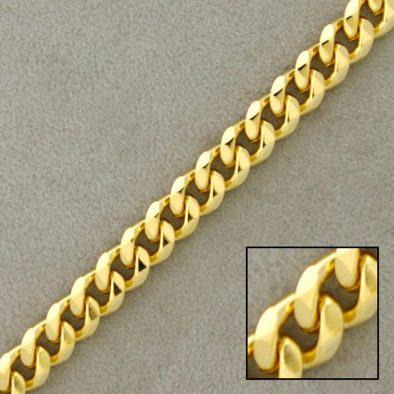 Flat curb brass chain width 6,3mm