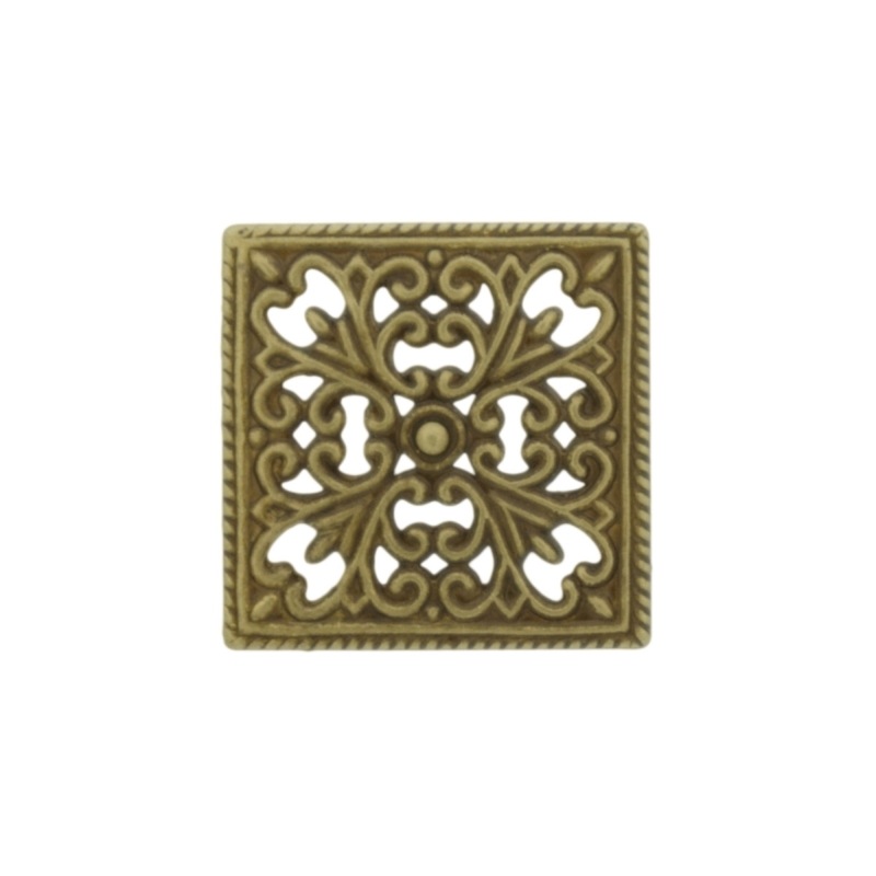 Square metal component 19x19mm