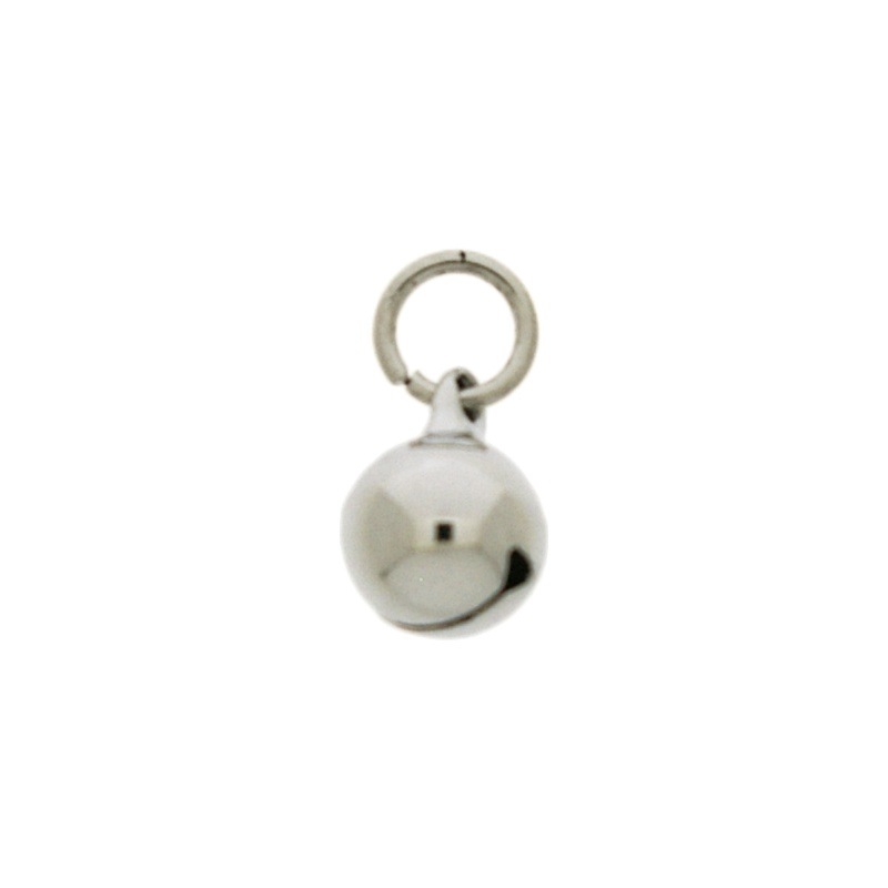 Cascabel Ø 10mm montado con anilla redonda Ø8x hiloØ1,2mm