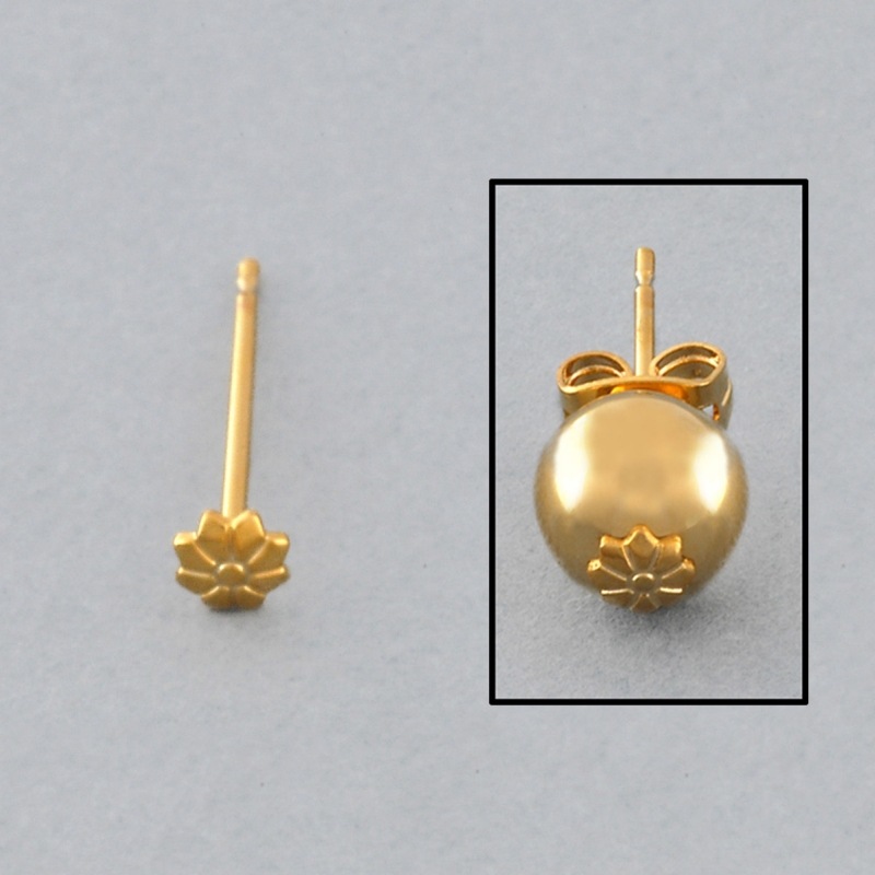 Ø3,8mm flower ear post to 6 to 8mm beads.