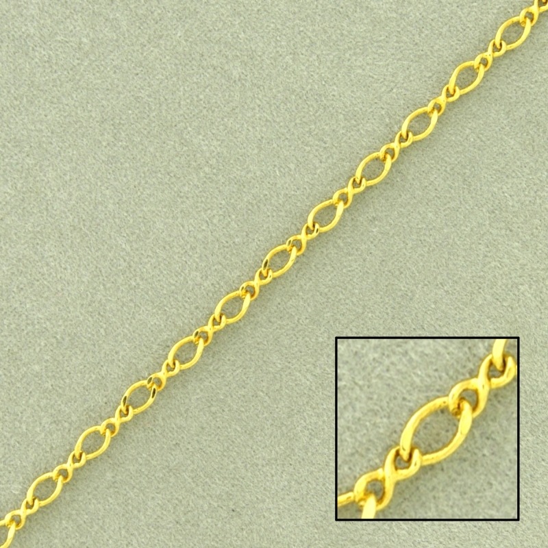 Figaro brass chain width 2,5mm