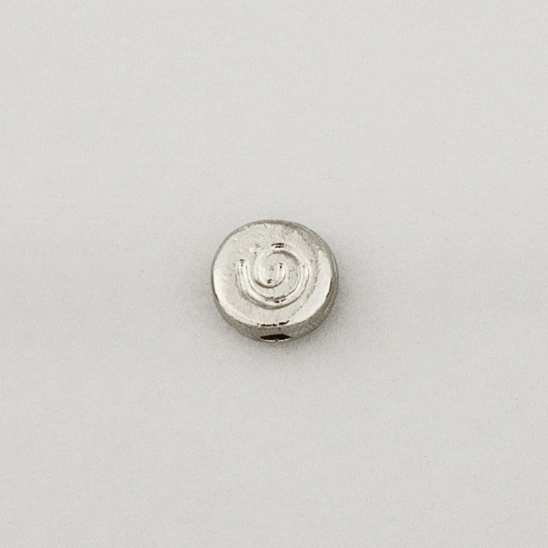 Metal bead Ø 11mm. Hole Ø 2mm