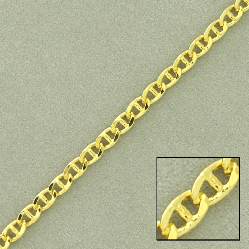 Cadena de latón lapidada eslabón marino ancho 3,8mm