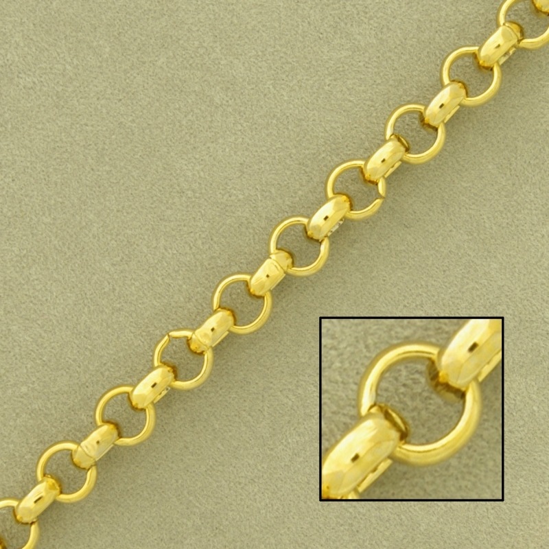 Belcher brass chain width 5,7mm. Welded links for better resistance.