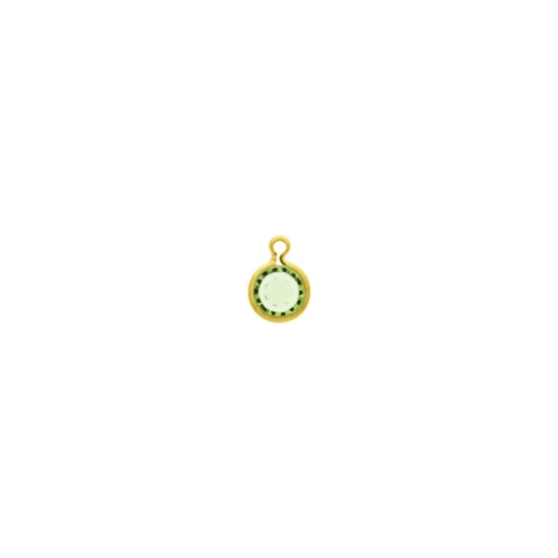 Round strass setting Ø6mm with ring. Peridot colour.
