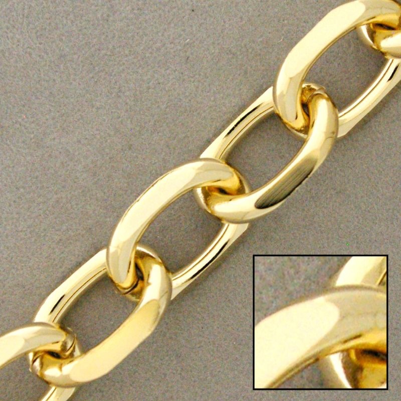 Chaîne en laiton maille forçat largeur 16,8mm