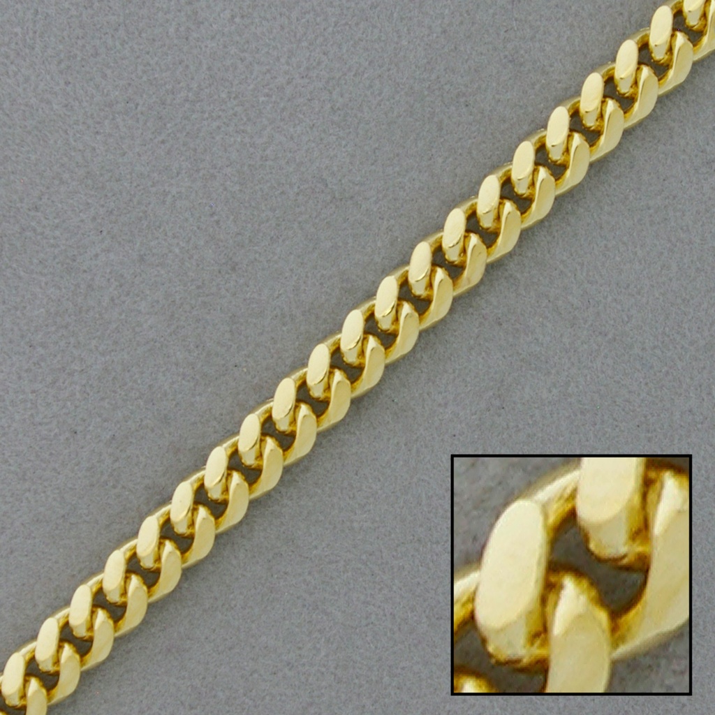Cadena de latón barbada lapidada ancho 5,6mm