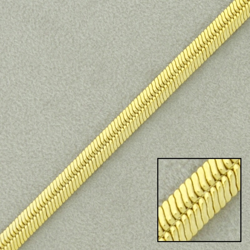 Cadena de latón serpiente plana ancho 4,5mm