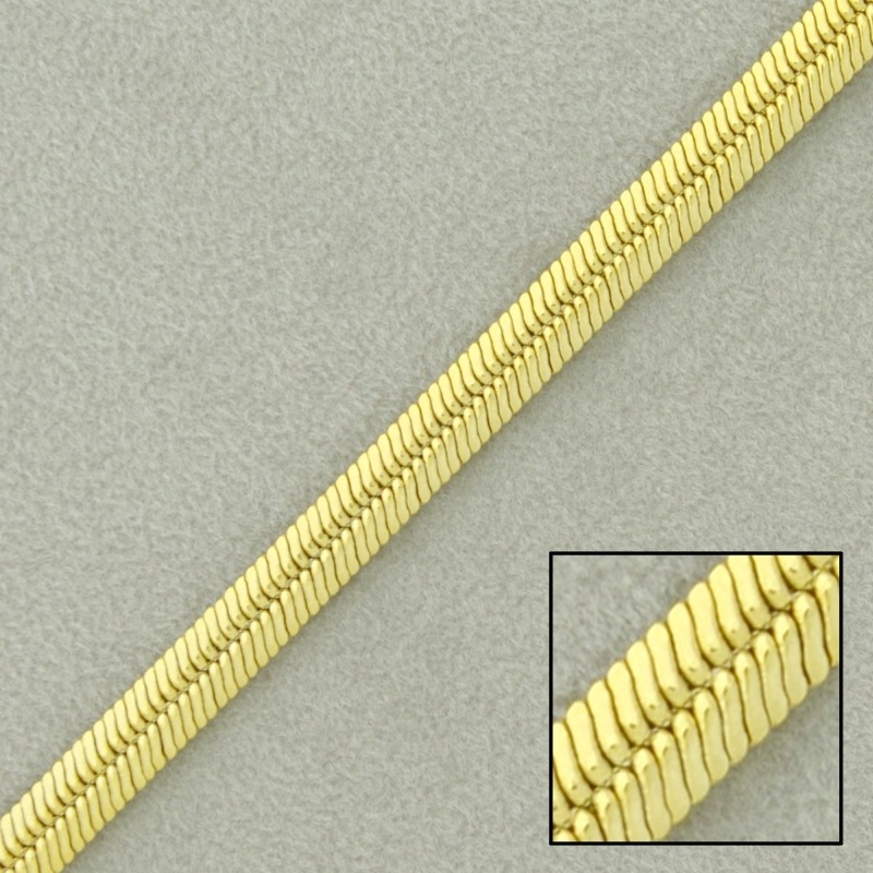 Chaîne en laiton serpent plate largeur 4,5mm