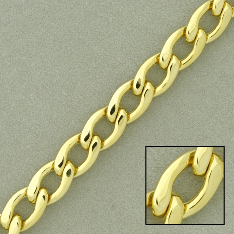 Cadena de latón barbada laminada ancho 7,6mm