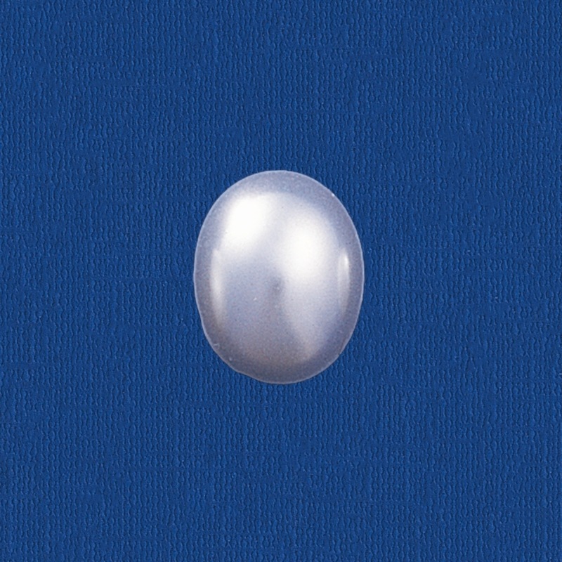 Perla ovalada base plana 8x10mm