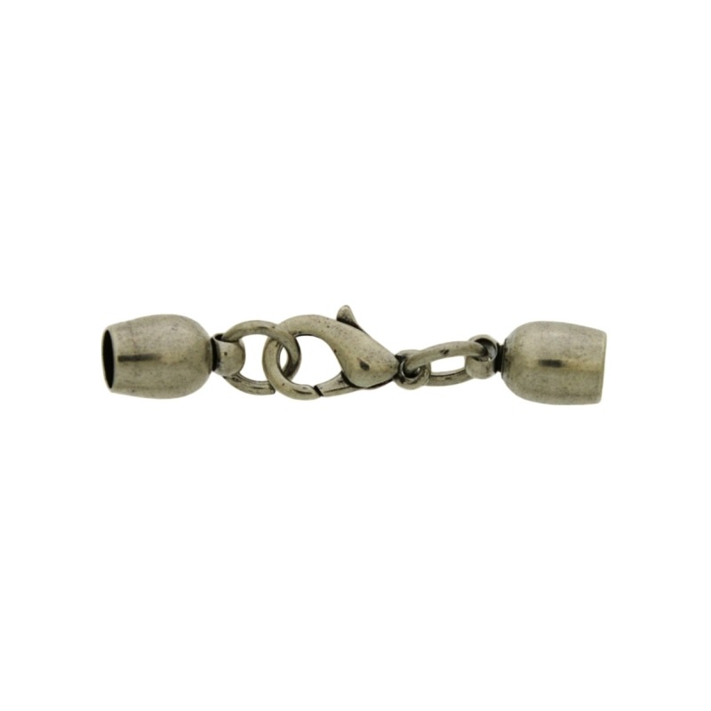 Juego cierre mosquetón 12mm + 2 terminales para cordón de Ø 4mm
