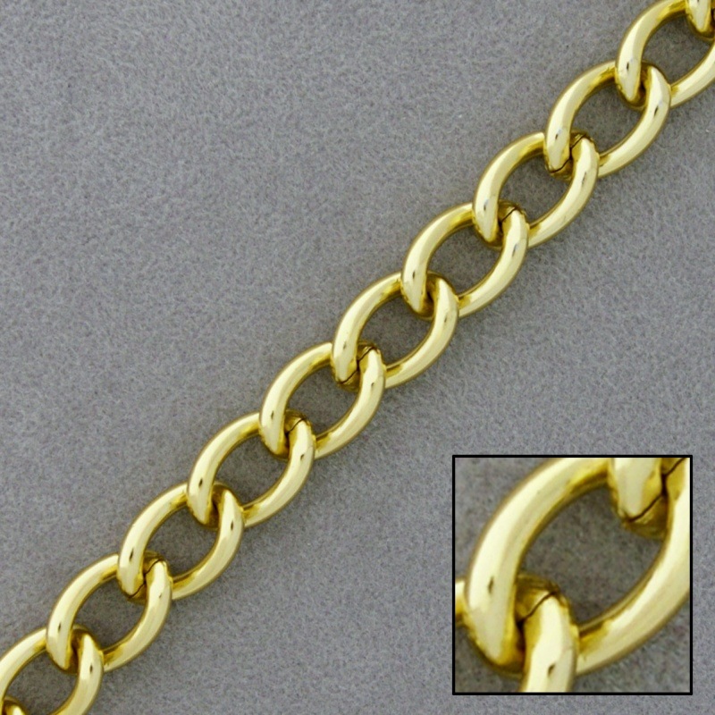 Gold plated aluminium  chain width 8mm