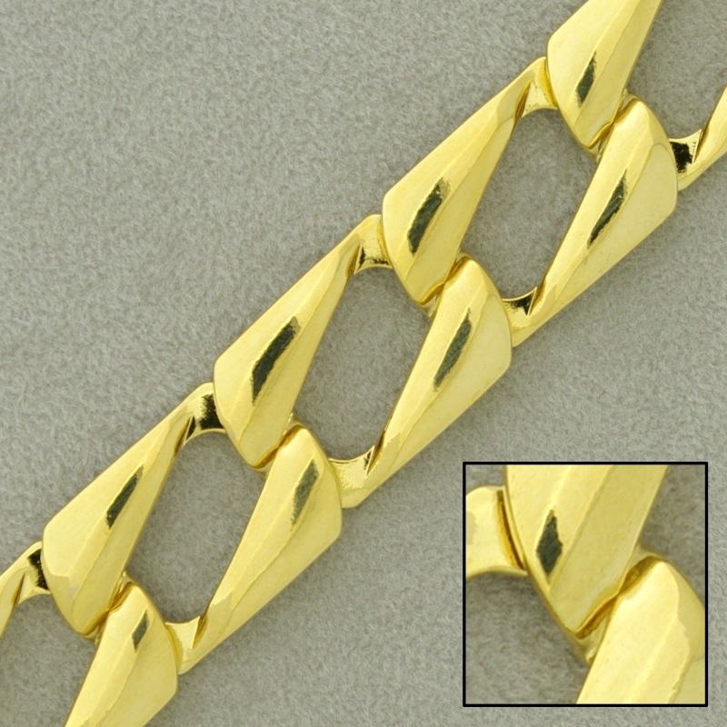 Chaîne en laiton largeur 14mm. Maillon de plaque de laiton.