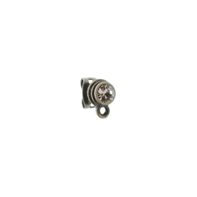 Clou d'oreille rond Ø 6mm pour strass PP28 avec anneau