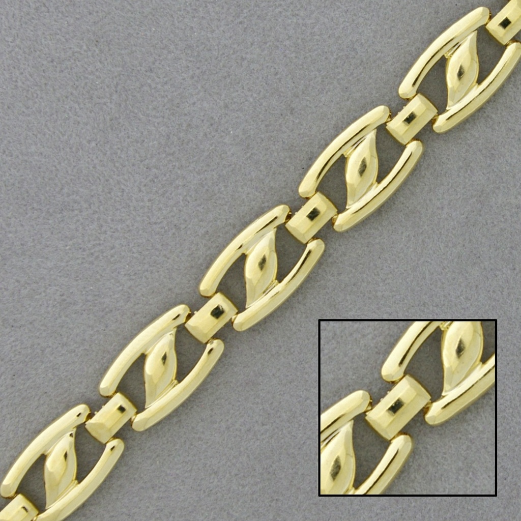 Brass chain width 9mm. Brass sheet link.
