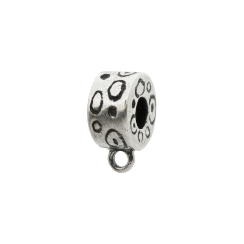 Slider bead 13x7mm with ring. Hole Ø 3mm