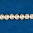 Perla de cristal redonda Ø 6mm 2 agujeros. Color crema.