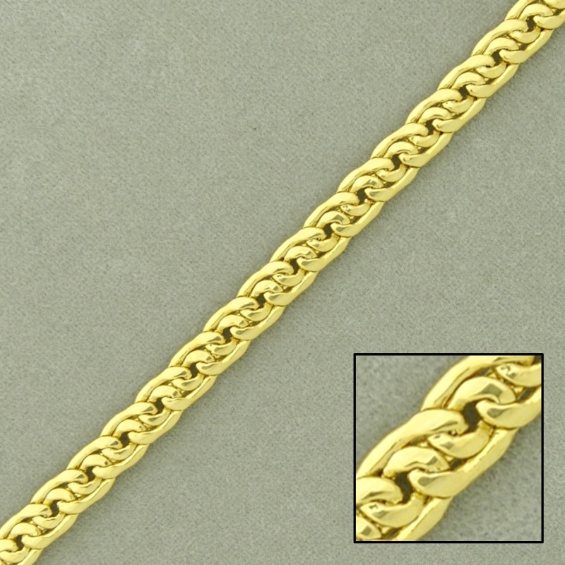 Flat brass chain width 4,2mm