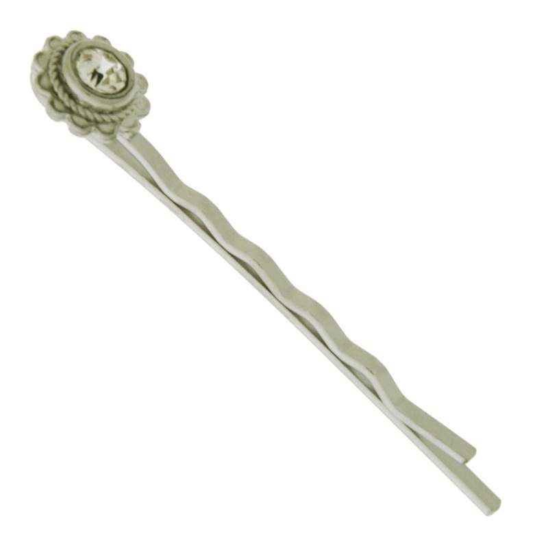 Pince pour cheveux 55x2mm avec ornamente Ø11,5mm avec strass SS22
