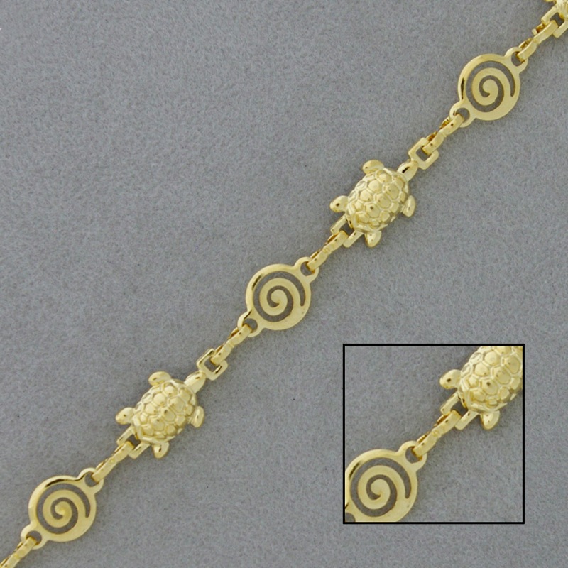 Tortoise brass chain width 8mm