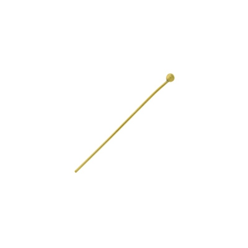 Brass headpin length30mm with ball head. Wire Ø 0,6mm. Ball head size Ø 2mm.