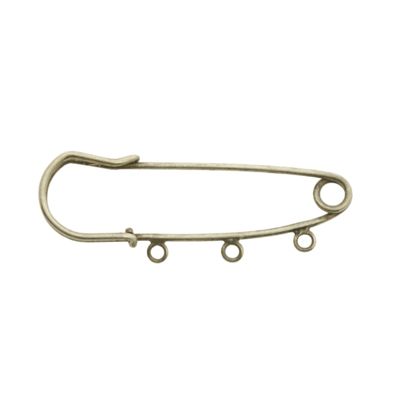 Safety pin 50x19mm with 3 jump rings