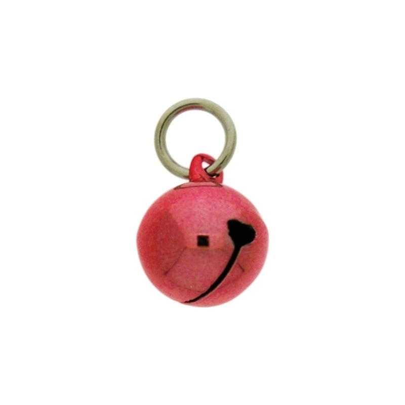 [123341498] Jingle bell Ø 14mm red colour with round jump ring Ø9x wire Ø1,4mm assembled.