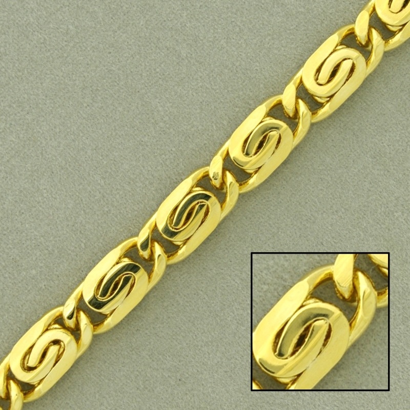 Snail brass chain width 6,7mm